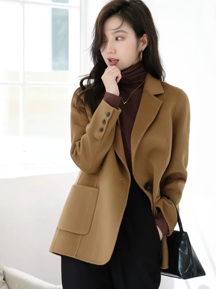 UNXX Women Female Short Coat Top, 2023 Autumn/winter Petite High-end Quality Fitted Woolen Suit Jacket High Quality Fashionable