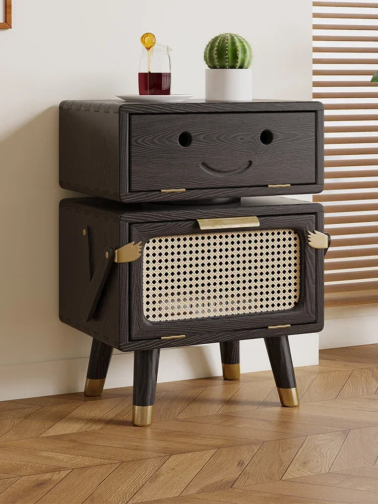 Robot Side Cabinet Solid Wood Side Table Living Room Locker Bedside Table