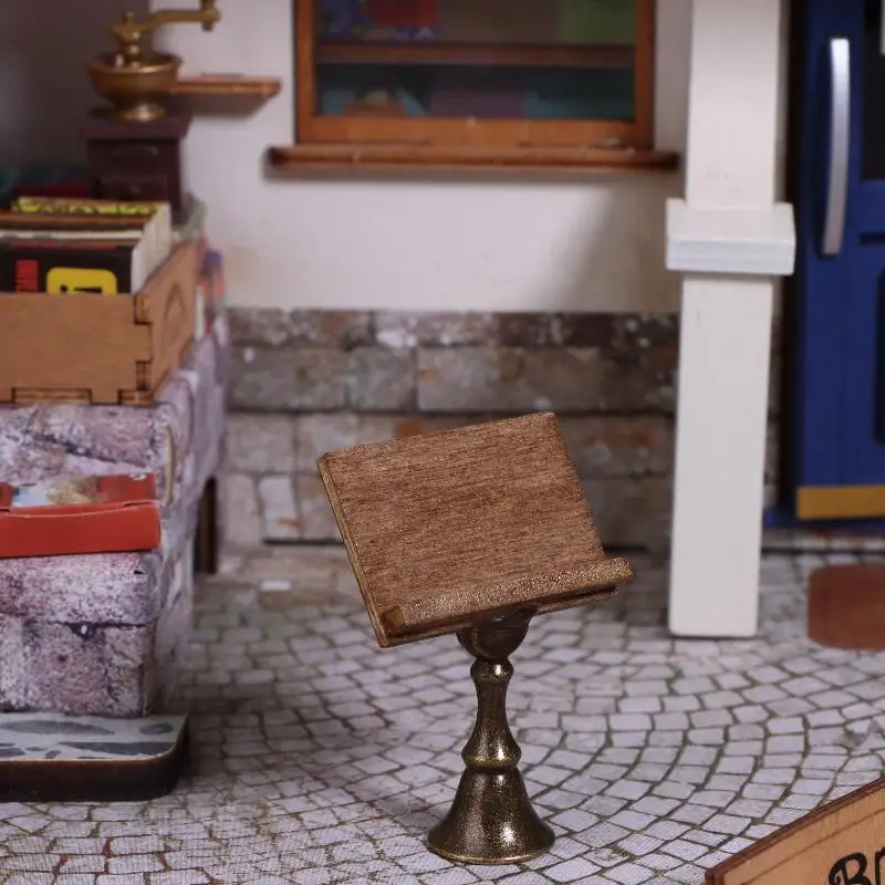 1/12 Mini libro magico per casa delle bambole Supporto per lettura Modello Mobili per casa delle bambole Decorazione Casa delle bambole Micro scena Puntelli di costruzione