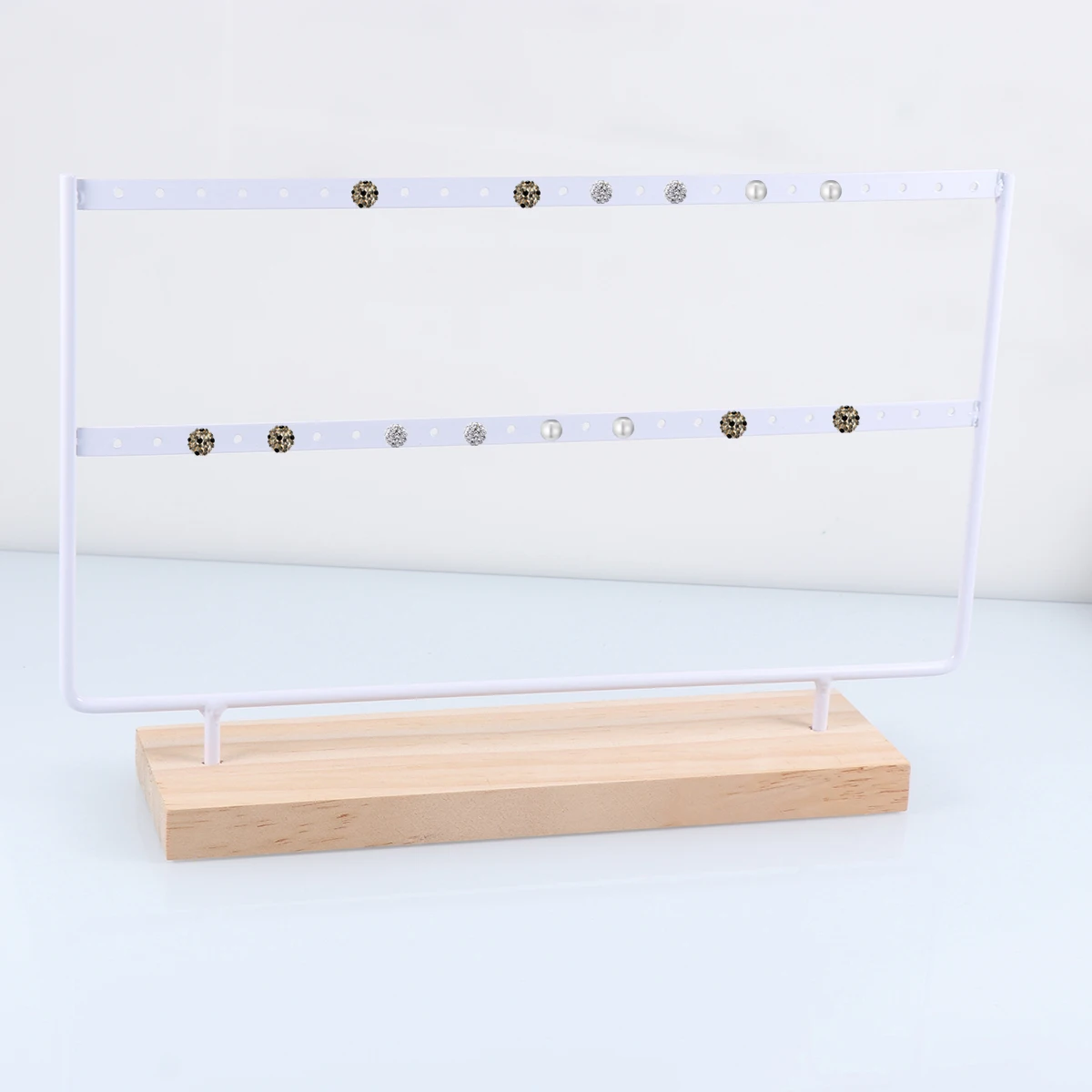 

Earring Display Stand Necklace Holder Rack Jewelry Storage Space Wooden Earrings for Bedroom