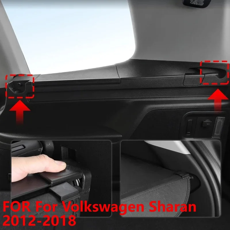 For Volkswagen Sharan 2012-2018 Retractable Cargo Cover Trunk Shade Privacy Shield Auto Accessory