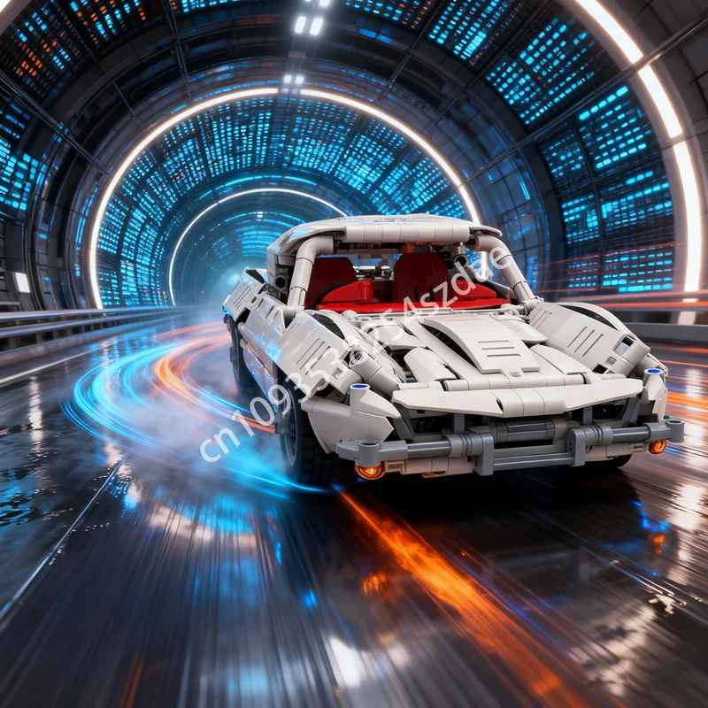 

842 шт. MOC Corvette, белая техническая модель, строительные блоки, игрушка, конструкция, сборка, сделай сам, рождественский подарок, образование, дети на день рождения