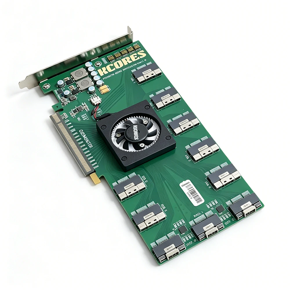 PEX8796 PCIe 3.0 Switch Splitter Card 10 Port SFF-8654 8i Interface 20x4 Lanes Expansion Adapter Support X4/x8/x16 Mode No Plit