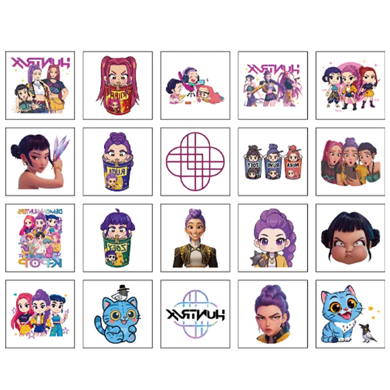 جديد 20 قطعة/المجموعة الكرتون Kpop شيطان الصيادين رومي كانغ المؤقتة الوشم ملصق رومي الوشم ملصق شيطان لهدايا الحفلات