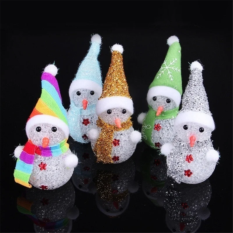 Xmas Gift LED Snowman Santa Claus Ornament Christmas Tree Light Hanging Decor