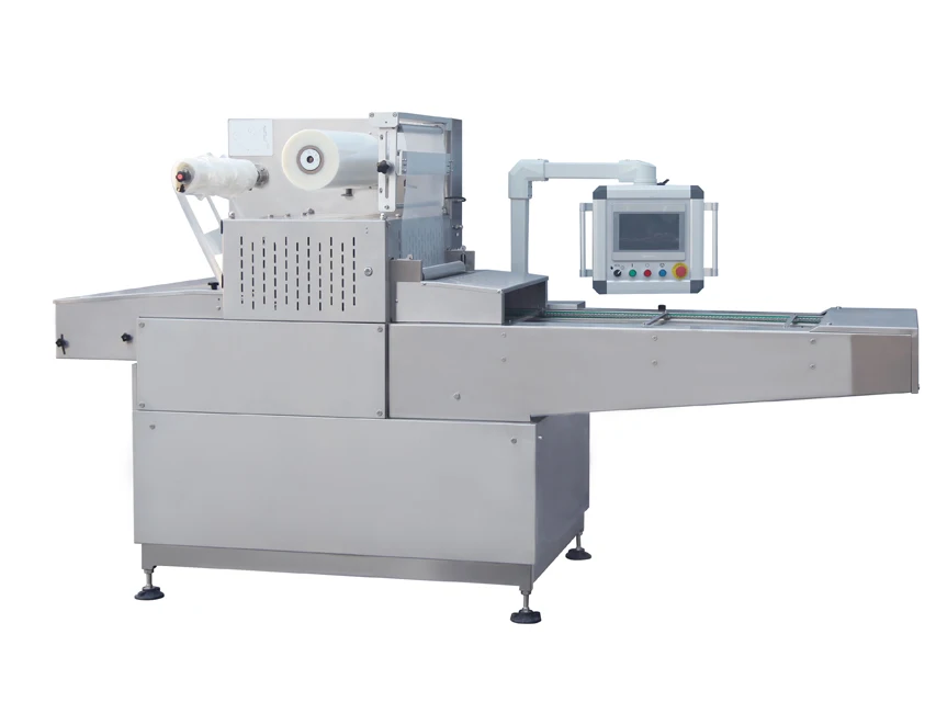 เครื่องซีลสูญญากาศแบบอัตโนมัติสำหรับบรรจุอาหารในกล่องอาหารกลางวัน รุ่น HVT-550A/2 ยี่ห้อ Hualian Industrial