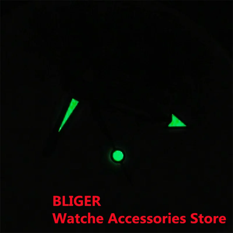 BLIGER Watch Hands Silver Rose Black With Beer Green Luminous For NH34NH35 NH36 T5000 ETA2824 2836 Movement 3PCS WatchParts