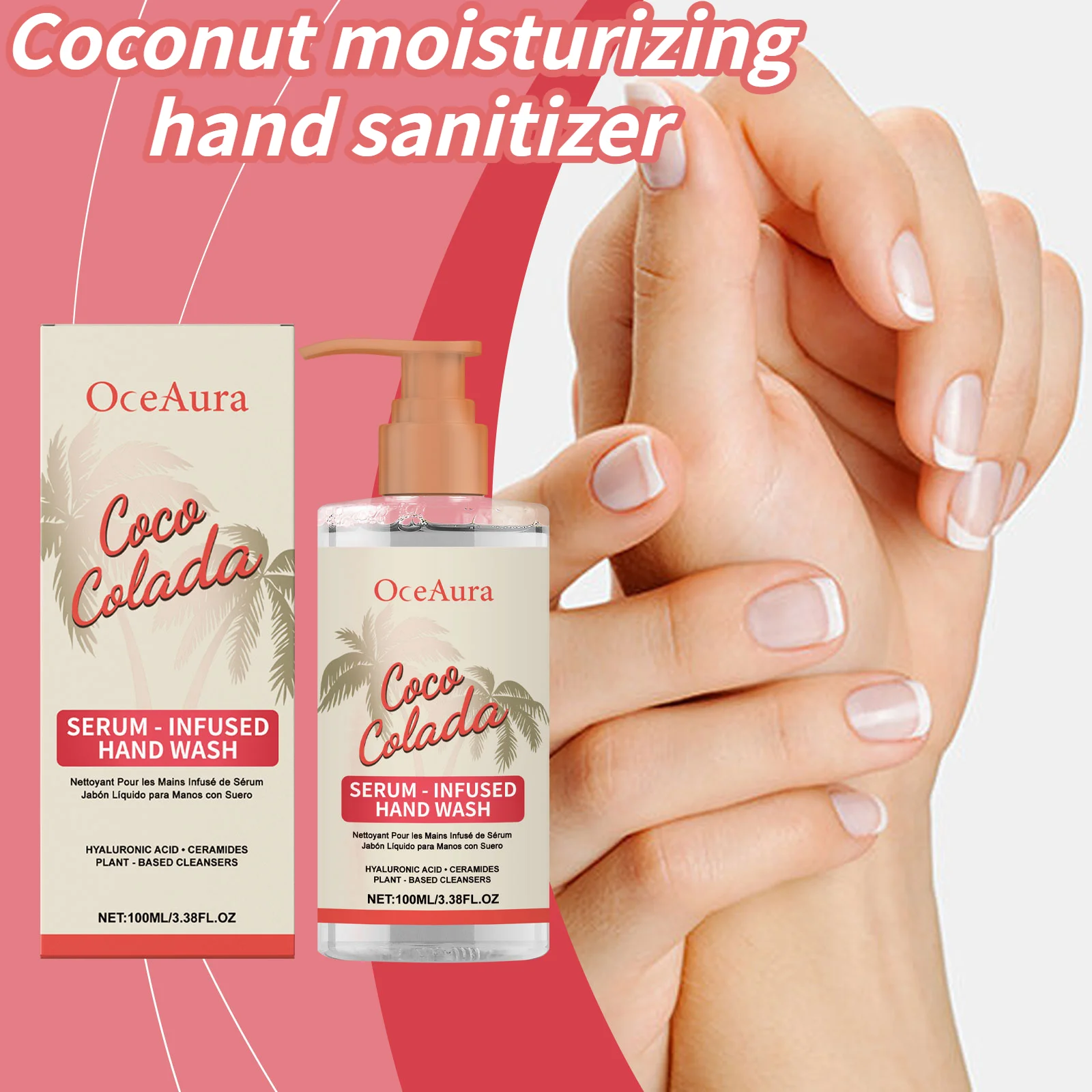 Coconut Moisturizing Hand Sanitizer For Daily Gentle Cleaning Moisturizing&Nourishing Hand Skin Soft And Refreshing Hand Washing