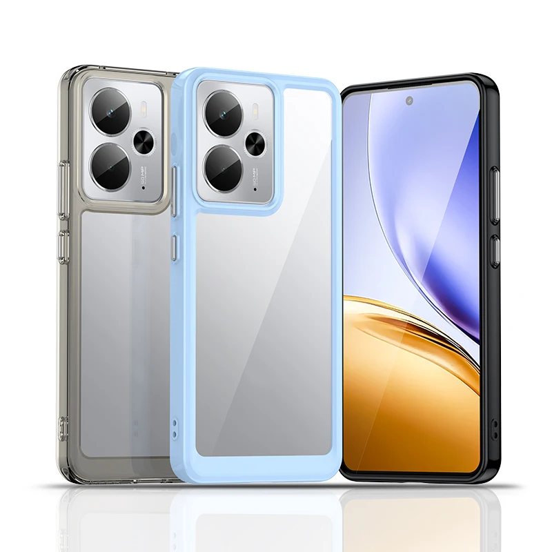 حافظة شفافة ملونة من البولي يوريثان الحراري لهاتف Realme 14 5G Realme 14T 5G غطاء حماية شفاف Fundas Coque Capa
