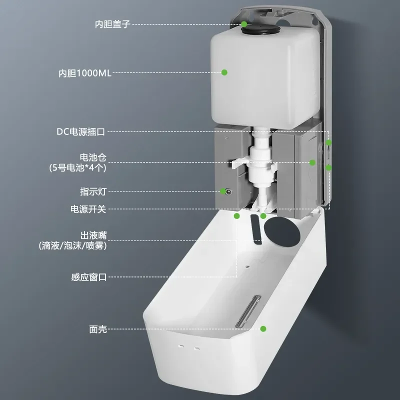 Automatic Induction Soap Dispenser for Wall Mounted Foam Spray Drip Hand Sanitizer No Punching Bathroom Smart Soap Box