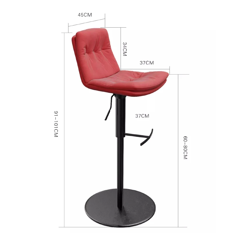 Counter Island Chairs Modern and Simple Rotating High Stools Home Backrests Bar Chairs Adjustable and Luxurious Bar Furniture