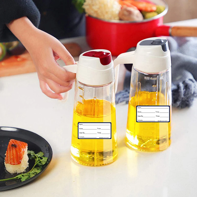 300pcs/roll Self-Adhesive Removable Food Storage Label Waterproof Date Content Label Kitchen Food Stickers