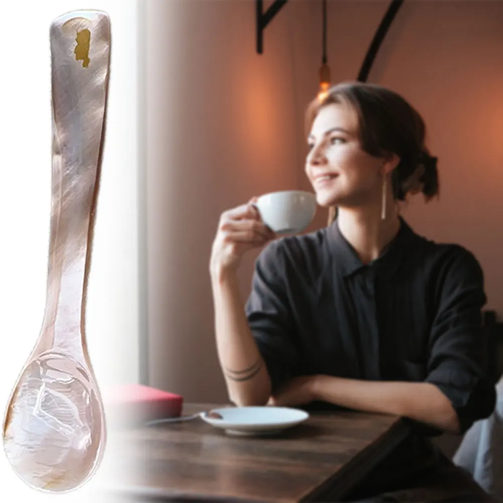 

6pcs Natural Pearl Spoons,Seashell Coffee Stirring Spoon,Mother Of Pearl Seashells Stirring Spoons,Teaspoon Crafts Dessert Coffe