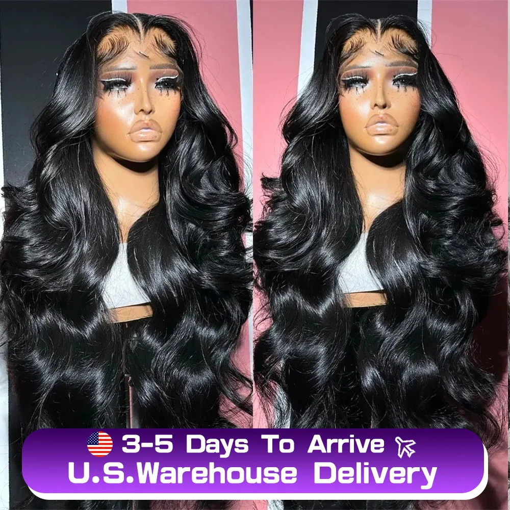 Perruque Lace Front Wig Body Wave Remy Naturelle, Cheveux Humains, 13x4, 13x6, 13x4, Densité 300, 30 40 Pouces, pour Femme Africaine