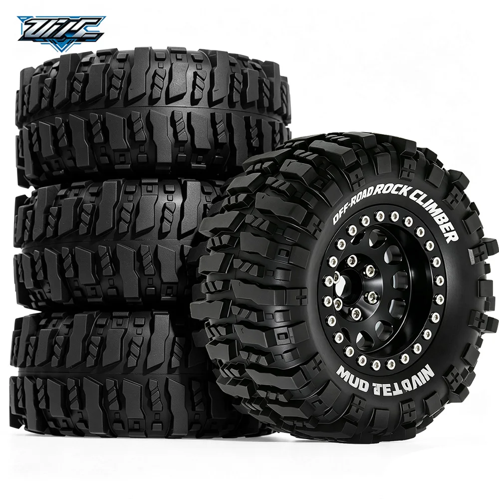 4Pcs 1.9" Aluminum Alloy Wheel Rims Tires Set 95x38mm Off-road for MJX Hyper Go H12Y H12Y+ H12P RC Crawler Spare Parts - view 5
