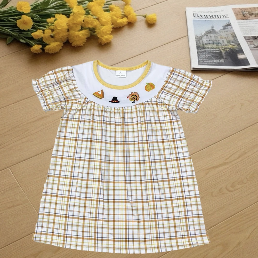 

9.24 Kids Summer Dress For Girls Baby Girls Thanksgiving Turkey Knee Length Dresses