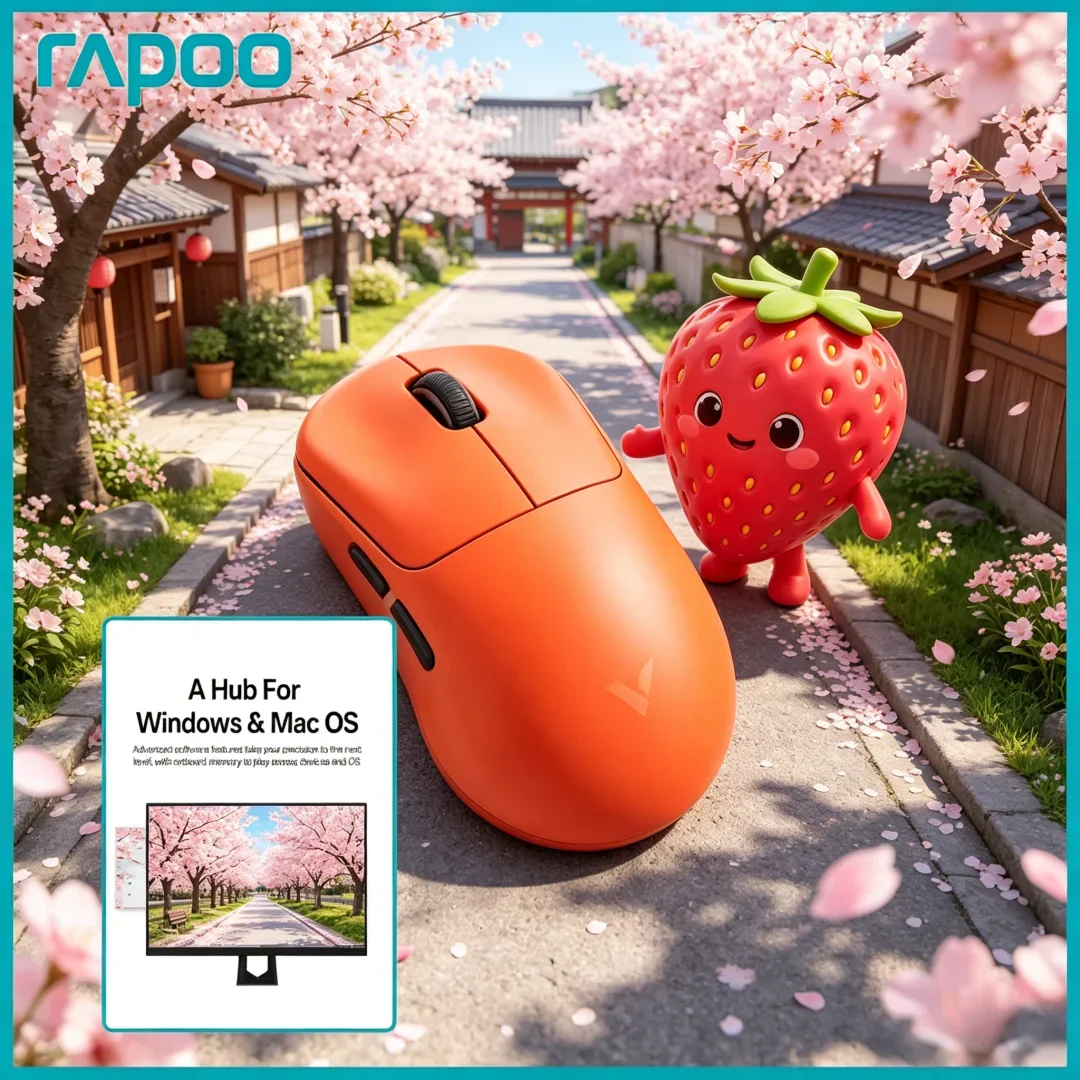 

Rapoo VT3S /VT3S MAX GEN-2 Wireless Gaming Mouse True 8K Wireless Polling Rate 49g Ethereal Lightweight Up to 750Hr Sustained