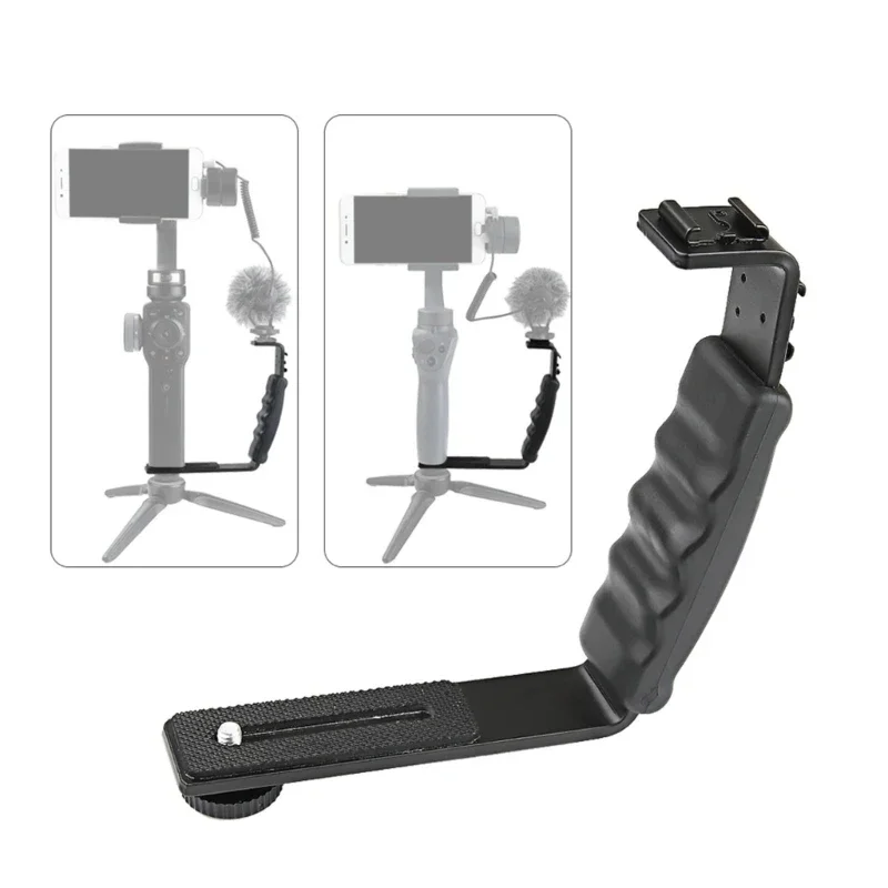 

Handle Grip Mount L-Type Bracket With Cold Shoe 1/4'' Adapter Stand for Smooth 4 Mobile 3 Gimbal Stabilizer