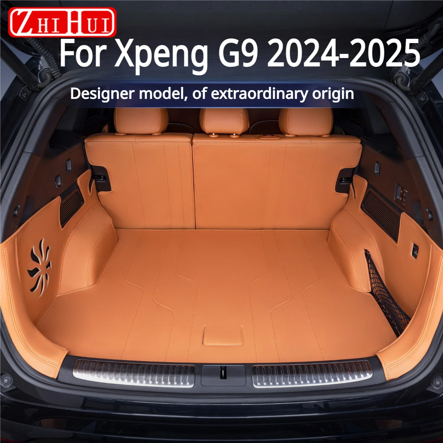 For XPENG G9 2024-2026 Car Waterproof Dustproof Non-Slip Trunk Mat Leather Backrest Pad Cargo Liner Protector Set Accessories