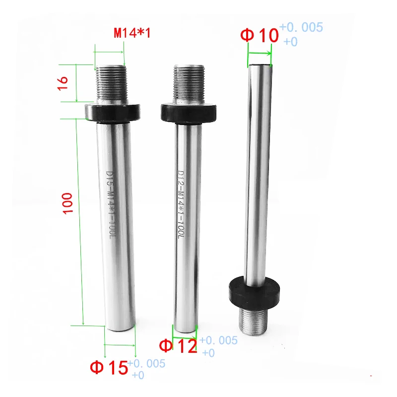 OD10mm/12mm/15mm M14x1mm M14 Spindle Shaft for Mini Lathe Chuck Cartridge K01-65 K02-65 K02-50 K01-63B DIY Wood Lathe Headstock