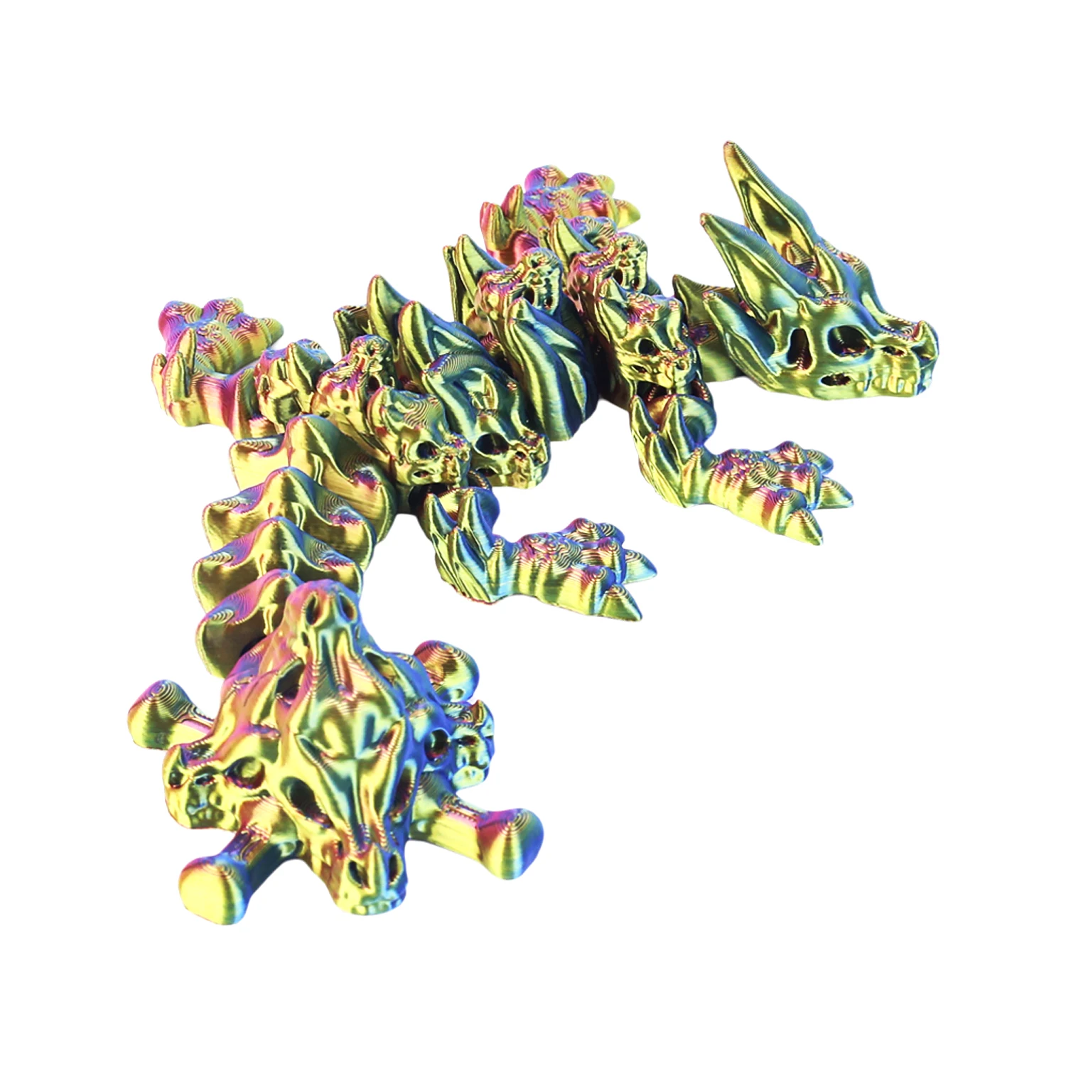 3D gemstone dragon colorful decoration can swing multi head dragon creative figurine trendy play