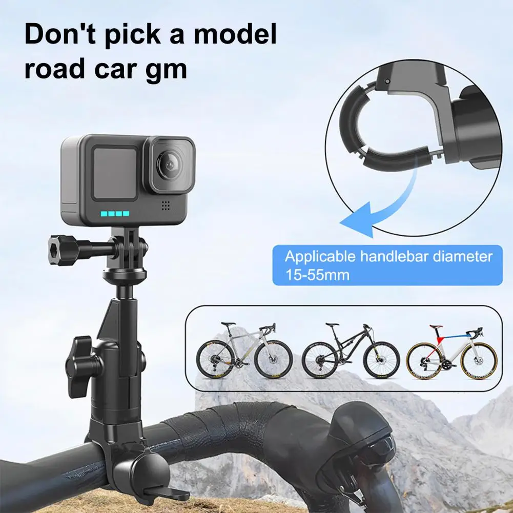 Camera Motorbike Handlebar Mount 360 Degree Rotatable Bike Handlebar Action Camera Mount for Insta 360 X2 X3 X4 Motorbike Handle