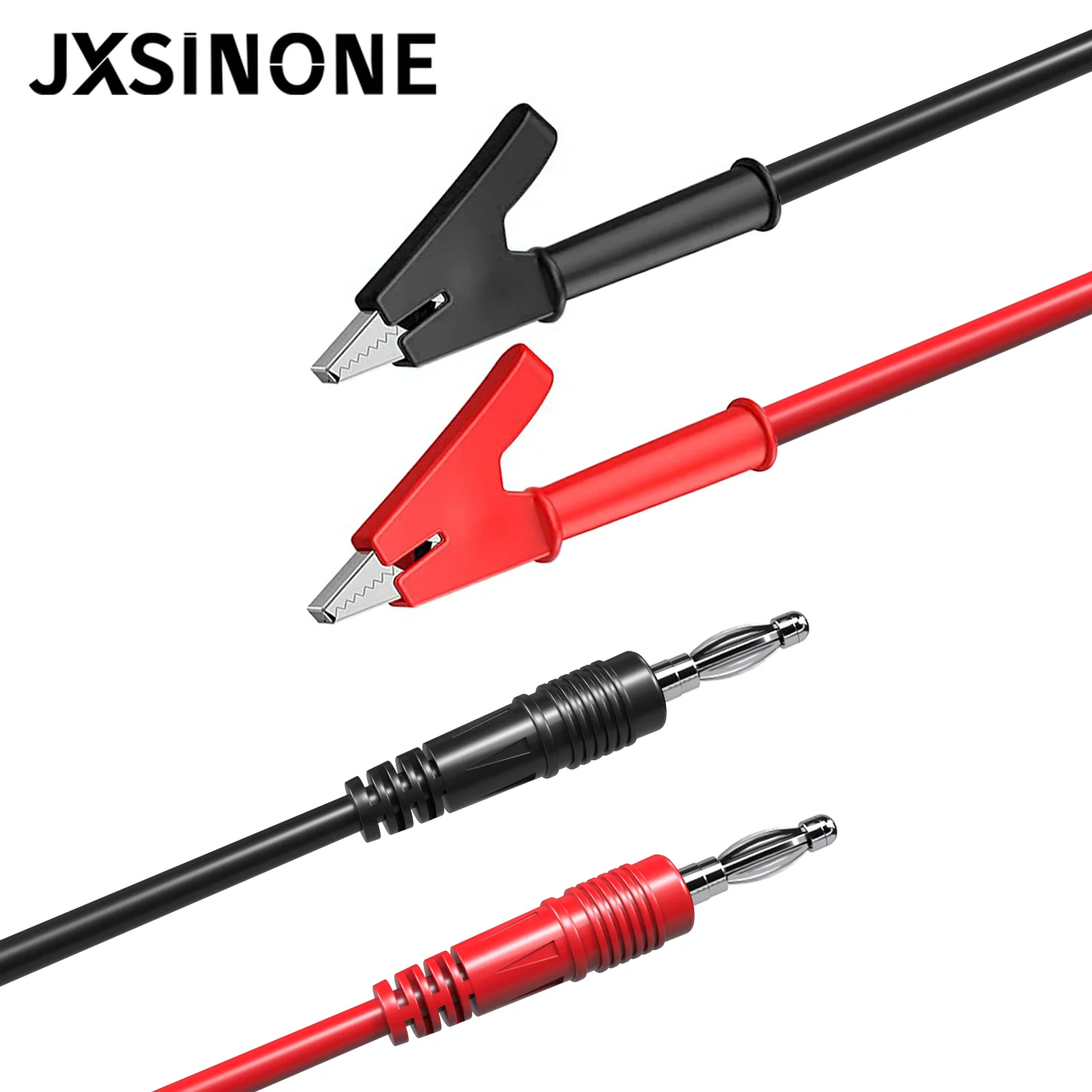 JXSINONE P1041B 1M 4mm Banana to Banana Plug Test Lead Kits Alligator Clip Clamps To 6mm U-type Plug Regulated Power Supply