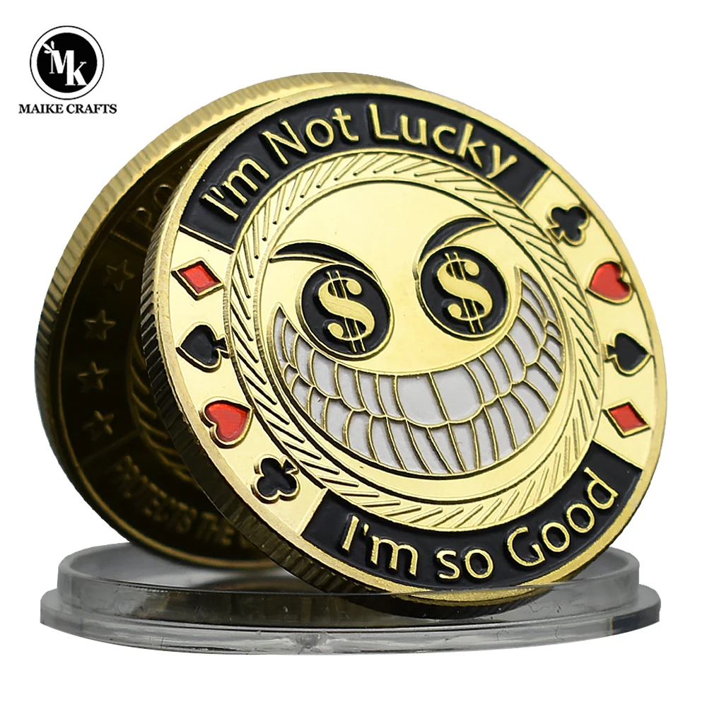 

Smile Lucky Poker Coin Poker Card-guard Challenge Coin Commemorative Gifts Home Decoration