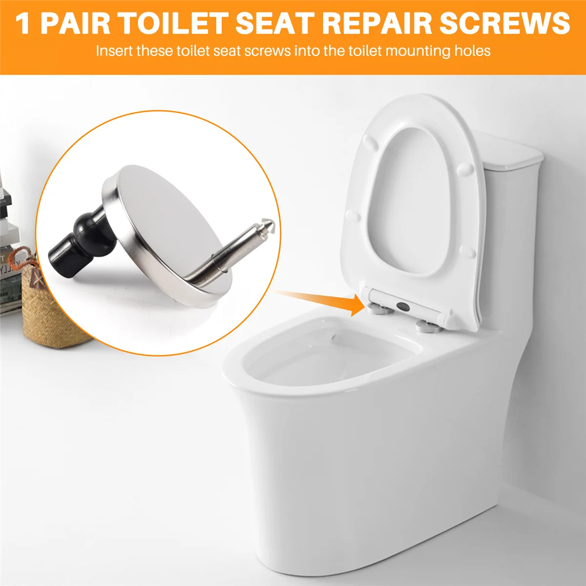 2pcs New Sets Toilet Seat Screws Top Fix Hinge Pack Repair Tool Replacement