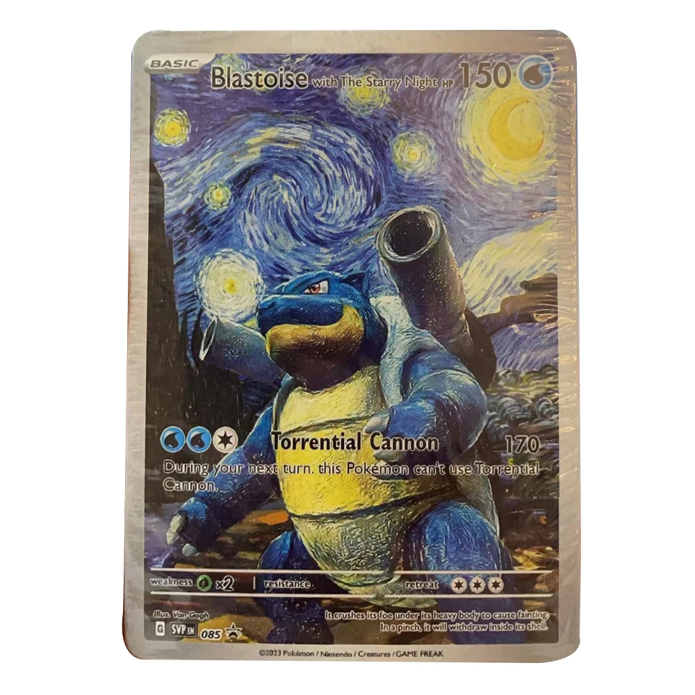 Pokemon Card Charizard Bulbasaur Squirtle Pikachu Mewtwo Game Card Diy Anime Collectible Cards Van Gogh Series Cards Wholesale