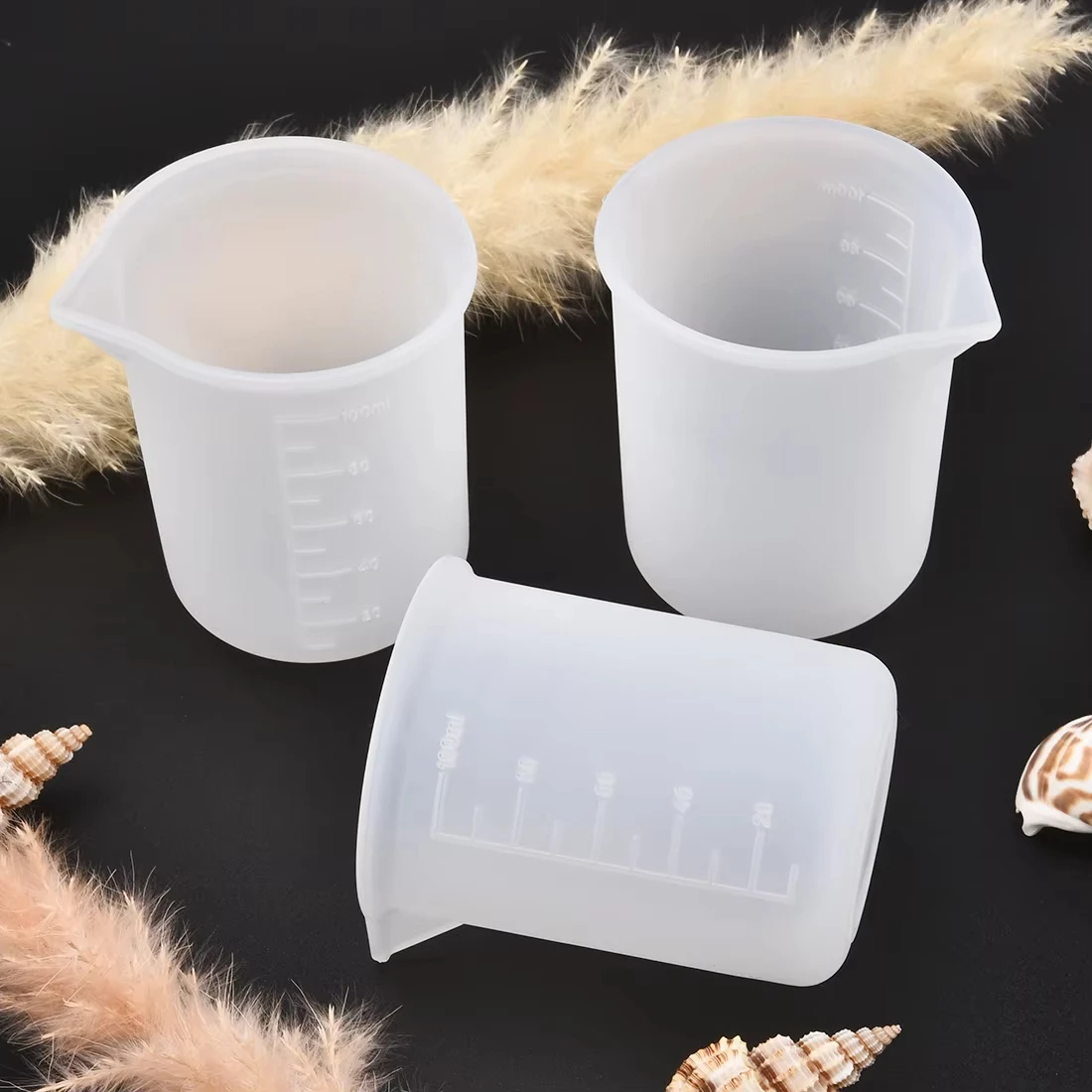 

5pcs 100ml Silicone Measuring Cup Transparent With Scale Food-Grade Separating Cups DIY Cake Epoxy Resin Jewelry Making Tools
