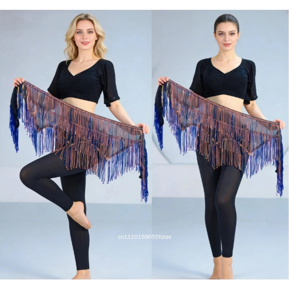 

Belly Dance Hip Scarf Sequins Tassel Waist Belt Oriental Dance Practice Accessories For Adults Kids Women Girls Performance Cost