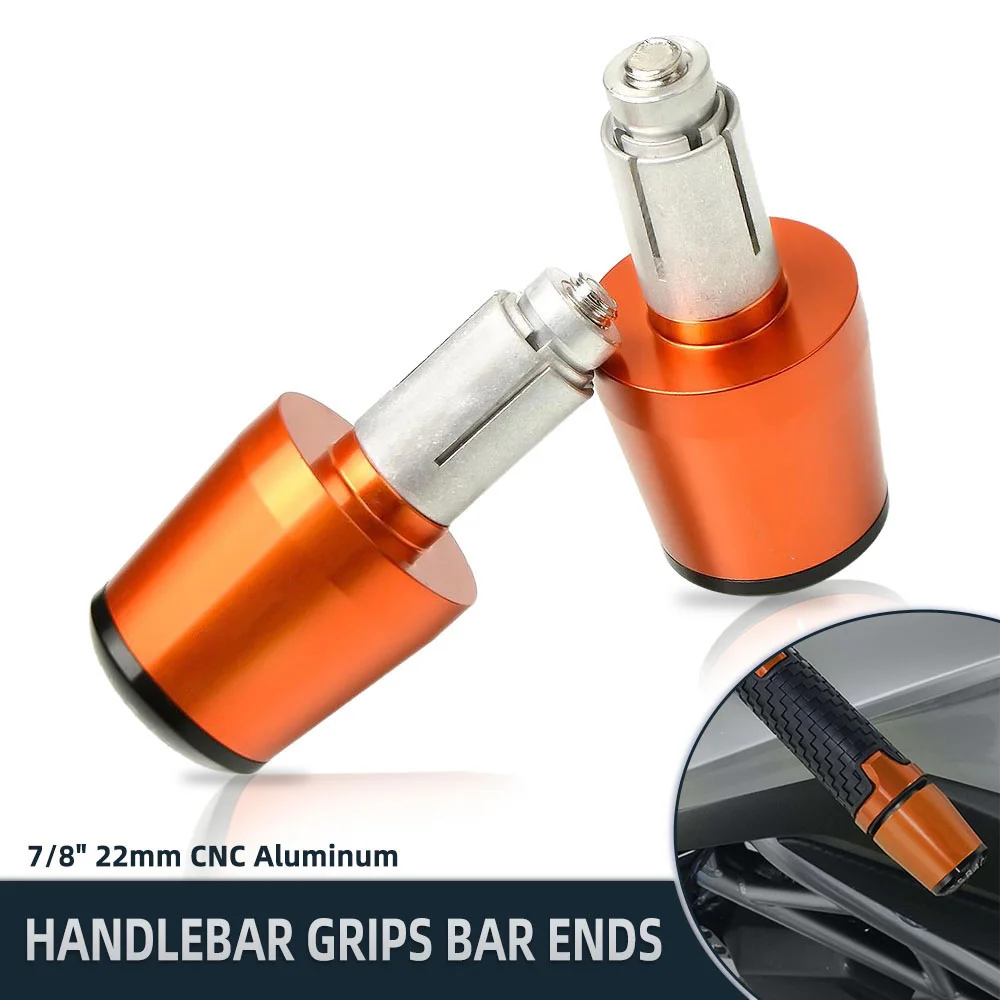 

7/8" Motorcycle Handlebar Grip End Cap Aluminum Plugs Moto Handle Bar Weight Slider For DUKE 125 200 390 690 Duke RC 200 390