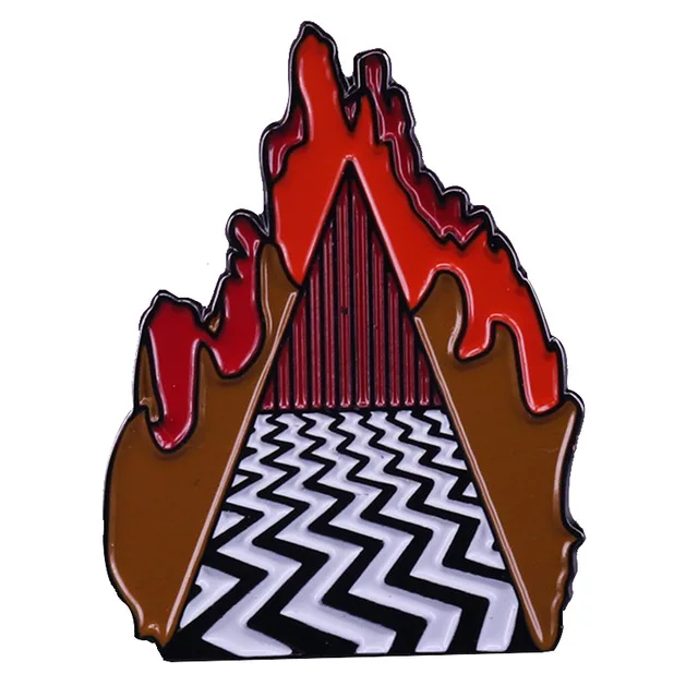 Twin Peaks Pin Damn Fine Double R Coffee Agent Cooper Diane Badge Shovel Black Lodge Owl Brooch David Lynch Movie Fans Addition