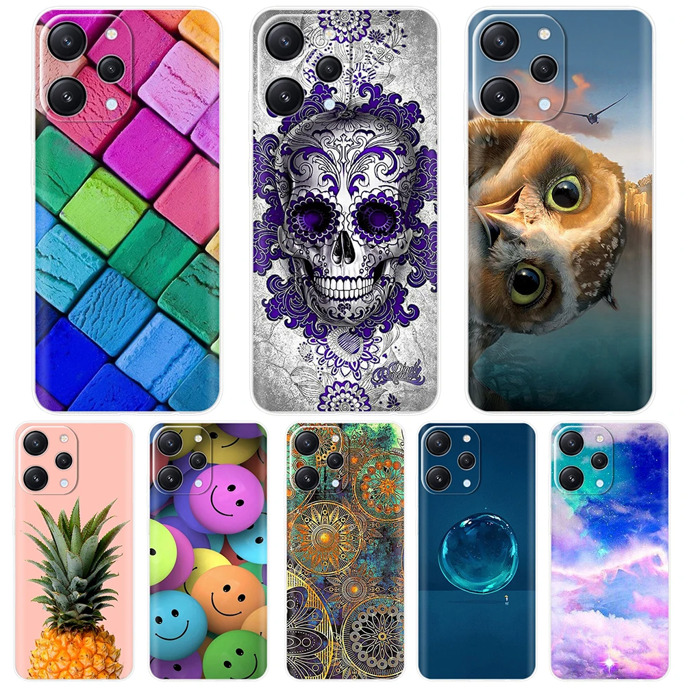 For Redmi 12 Case Soft Clear Silicone Cool Marble Transparent TPU Fundas For Xiaomi Redmi 12 Cases Redmi12 Bumper Shockproof