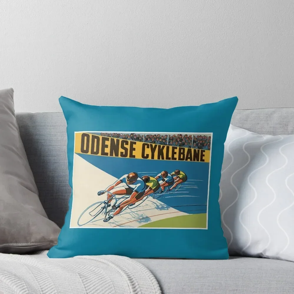 ODENSE CYKLEBANE : Vintage Track Bicycle Racing Print Throw Pillow Pillow Cover Pillow Case Christmas