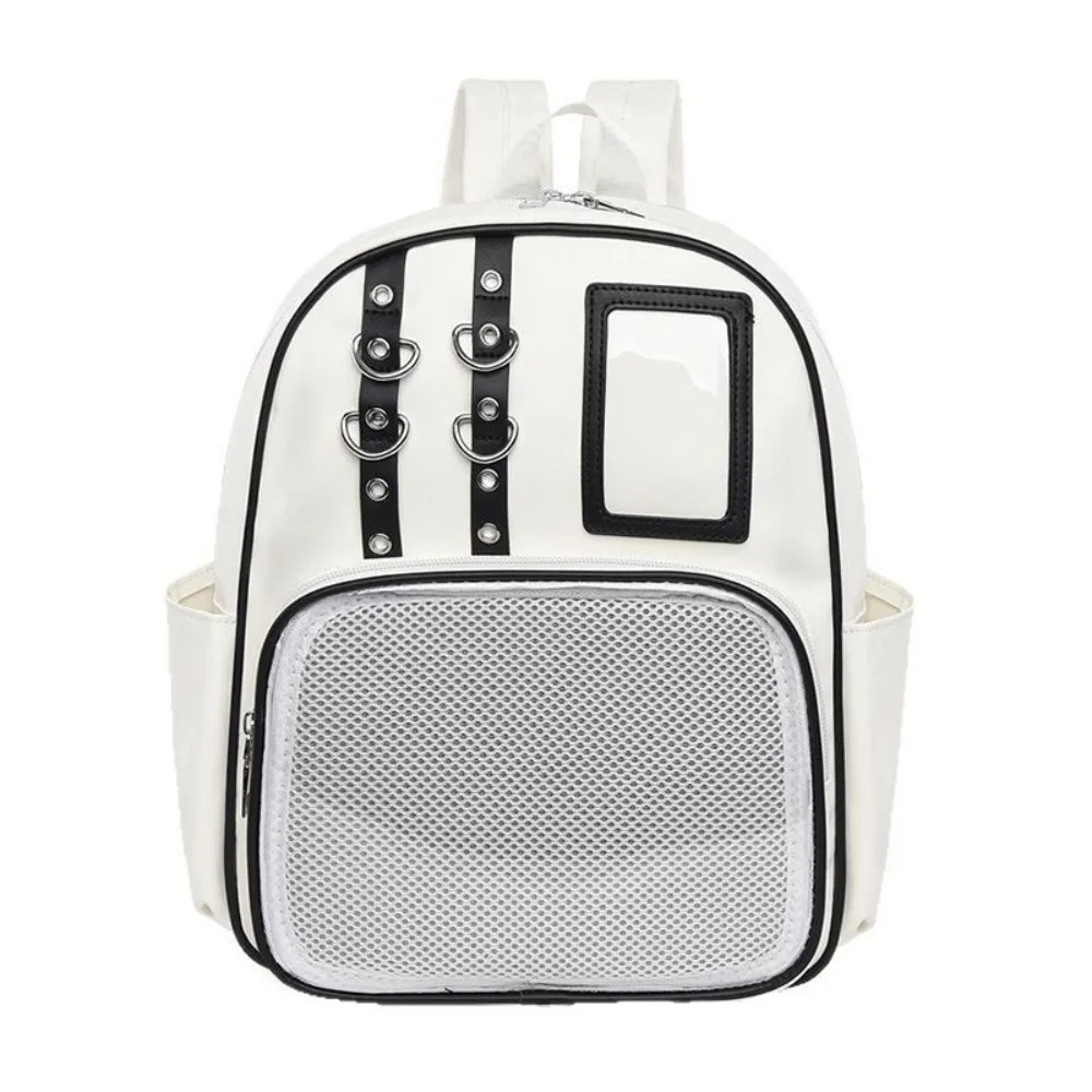 

Kawaii Transparent Transparent Rucksack PU Lolita Ita Bag DIY Display Y2K Display Knapsack Women