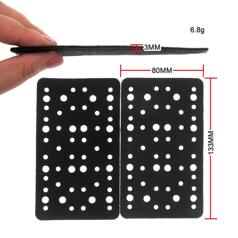 3Pcs Foam Protection Disc Sanding Pads 54 Holes Hook and Loop Interface Backing Pad Protector for RS400 LS130 Sanders 80x133mm
