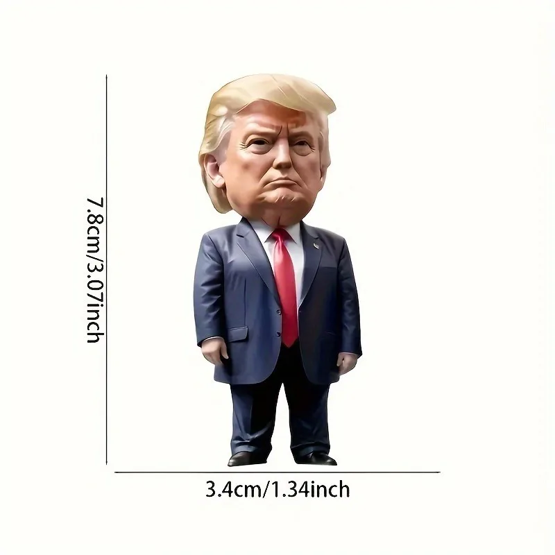 7PCS Classic Style Trump Acrylic Christmas Decorations, Shiny Car and Christmas Tree Decorations, Creative and Fun Holiday Gifts