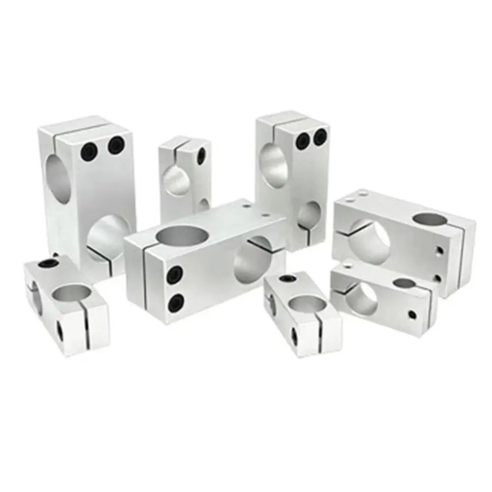 1Pcs Optical Axis Pillar Fixing Clamp Vertical Fixed Diameter Cross Block Steel Pipe Fixing Bracket Aluminum Alloy