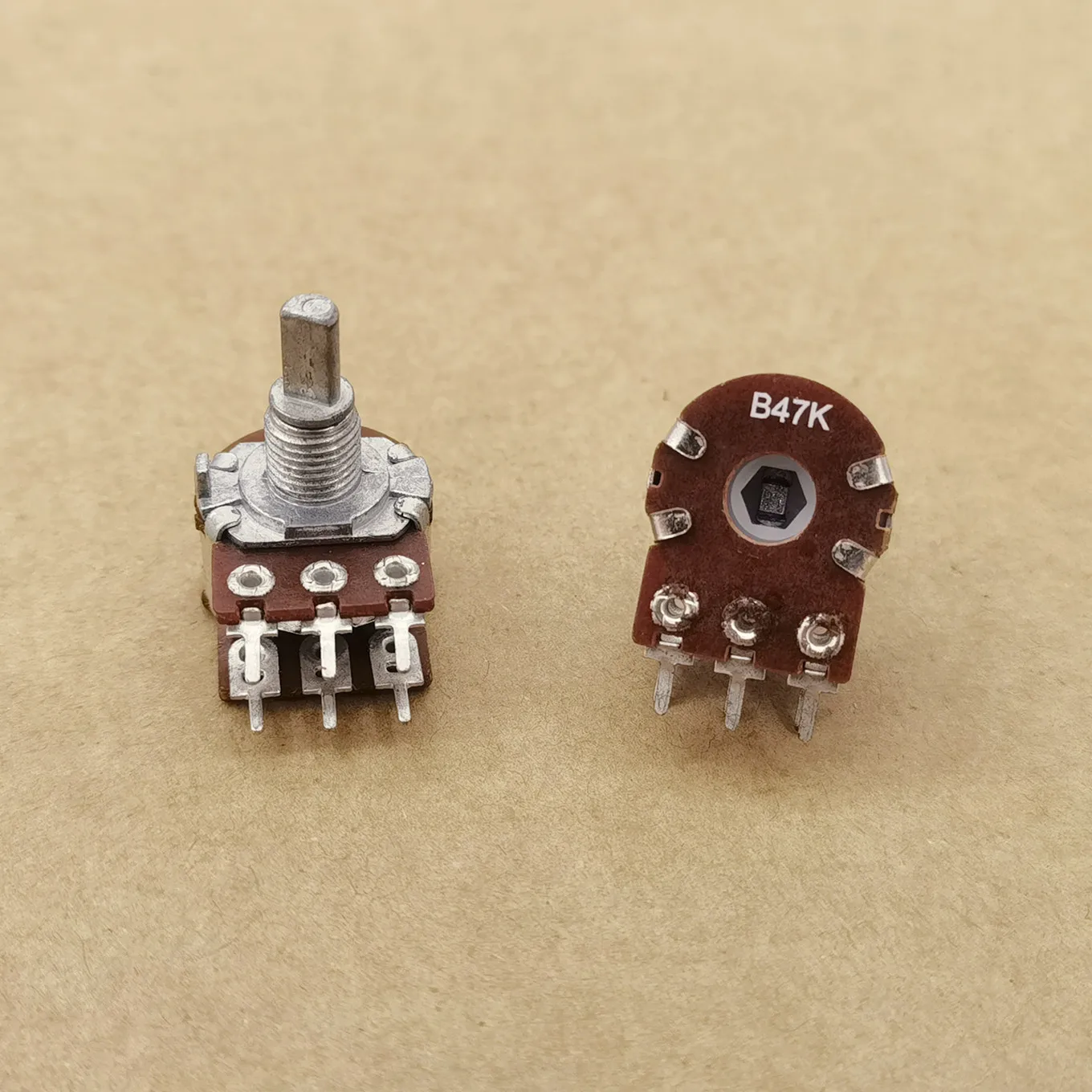 Original New 100% WH148-1B-2 RK163 B47K Dual Potentiometer B10K B47K B100K Reverse Handle 15MMF*4MM (SWITCH)