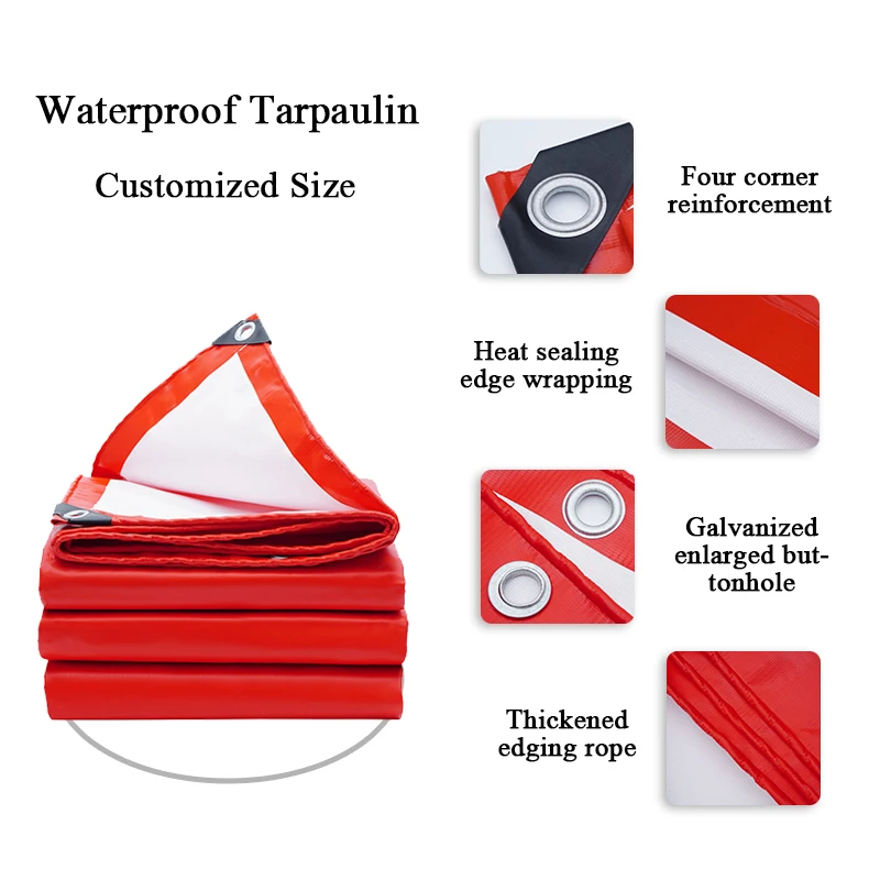 

Red-White 0.45mm PVC Thickened Waterproof Sunproof Rainproof Canvas Awning Knife Scrape Canvas Outdoor Agricultural Canvas Car