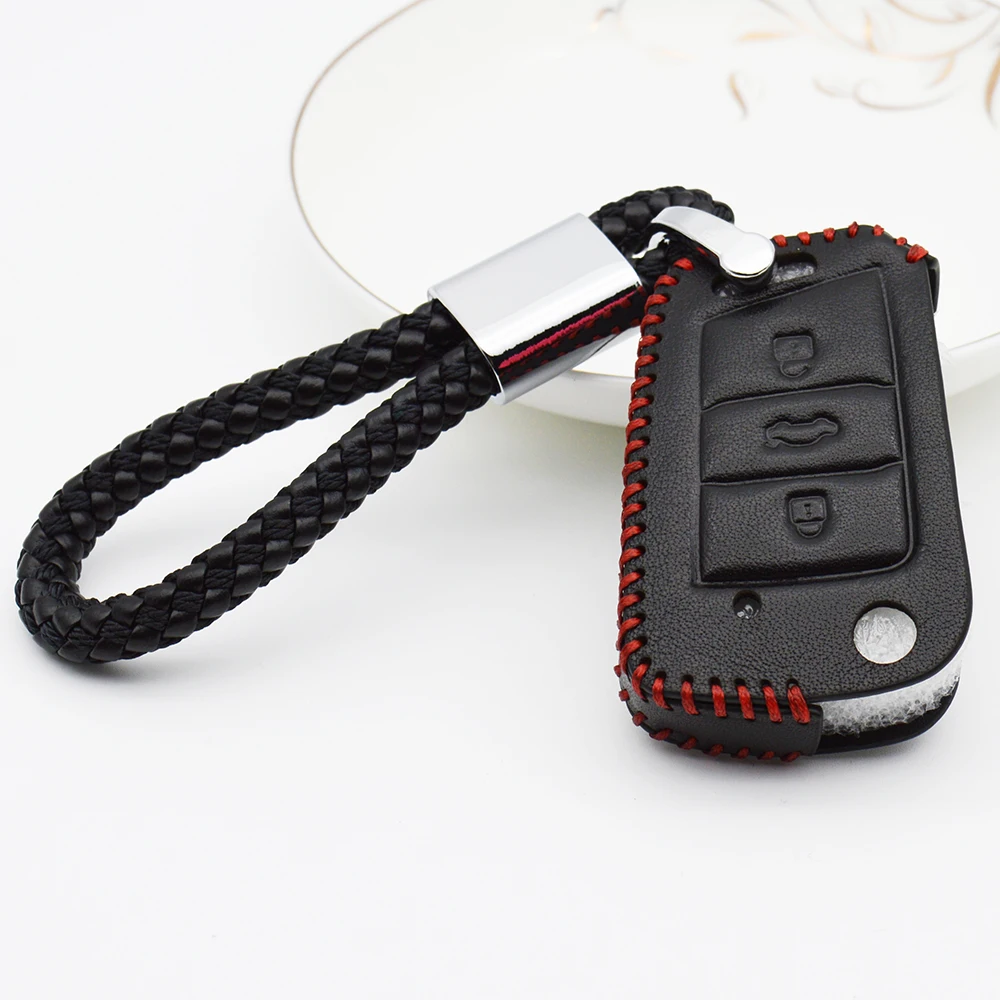 Leather Car Key Case Cover For Seat Leon Fr Mk4 5f 1p Mk2 Mk3 Mk1 2 Ibiza 6j 6l Ateca Altea Toledo Tarraco Key Ring Accessories