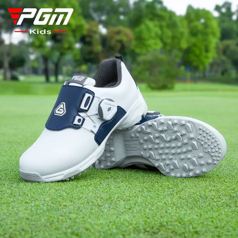 

PGM Golf Boys Sneakers Youth Rotating Laces Anti-Slip Kids Waterproof Shoes