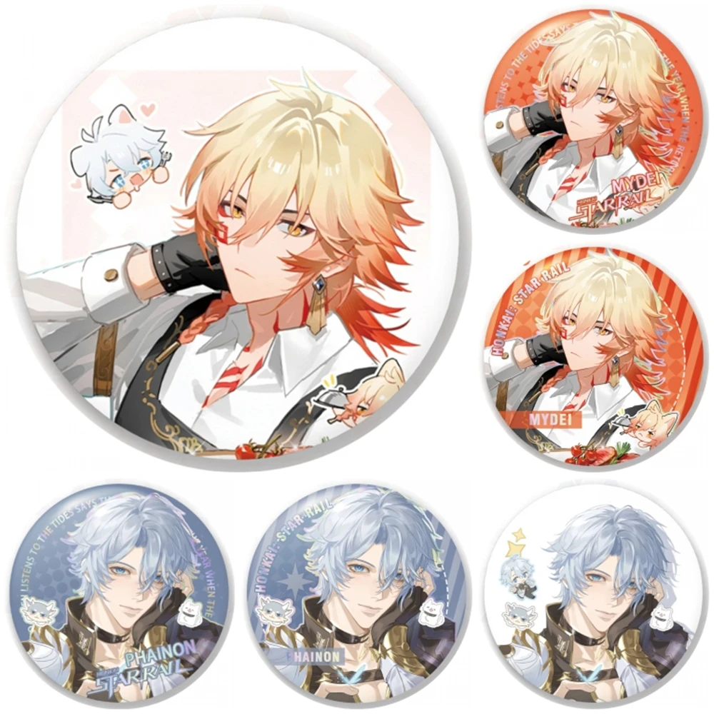 

58mm Game Honkai：Star Rail Khaslana Phainon Mydei Cosplay Badge Pin SPTE Tinplate Brooch﻿