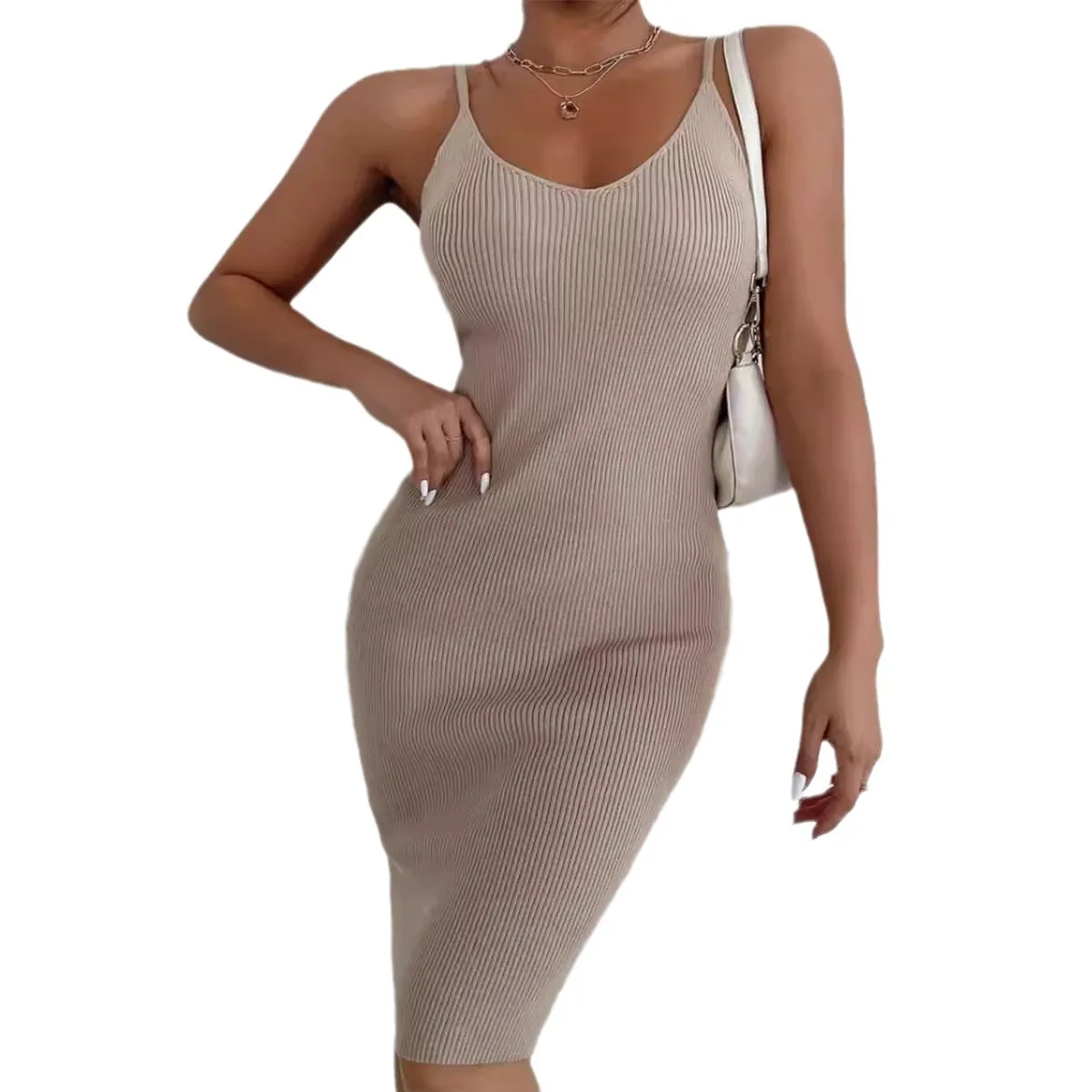 Robe à bretelles en laine pour femmes, nouvelle mode printemps été décontractée, Style Hip Hop Y2K, polyvalente, usage quotidien, sac ajusté, robe de hanche pour dames