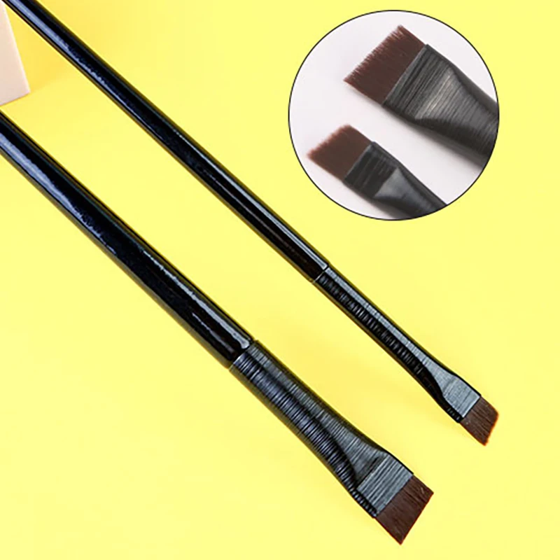 Novo 2 pçs/set Pincel de Contorno de Sobrancelha Pincel de Delineador de Sobrancelha Portátil Pequeno Angular Pincel de Delineador de Sobrancelha Mulheres Maquiagem Ferramentas Cosméticas