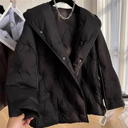 2024 Winter New Korean White Duck Down Women Jacket Thicken Puffer Coat Loose-fit Parka Hooded Cotton-padded Jacket Outerwer