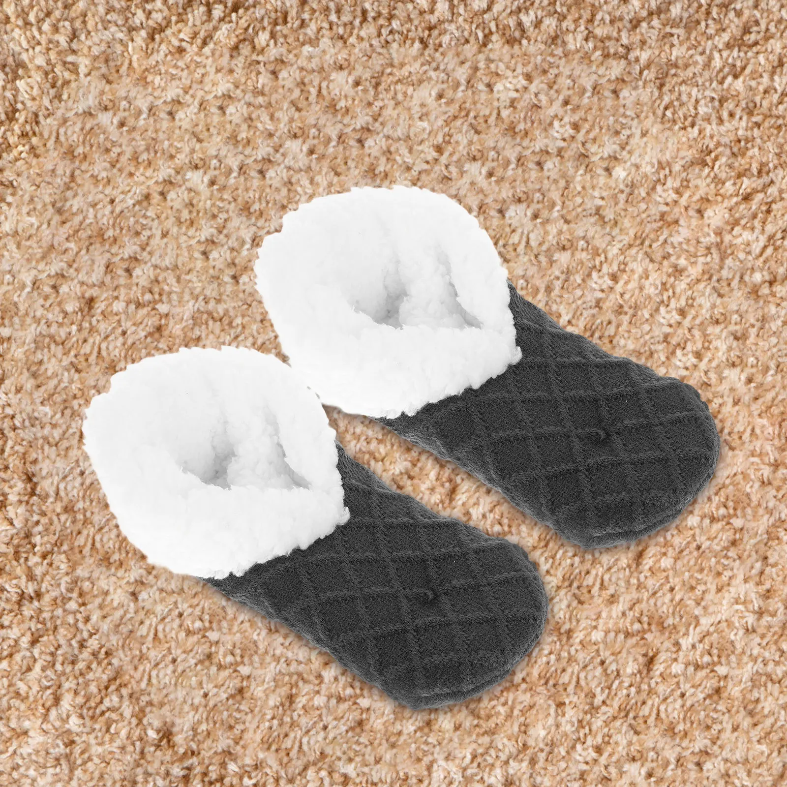 ถุงเท้าบูทหนานุ่ม อุ่นสบาย สำหรับผู้หญิง กันลื่น ถุงเท้าสำหรับใส่ในบ้าน ฤดูหนาว ใส่สบาย เหมาะสำหรับหลังคลอด สีพื้น