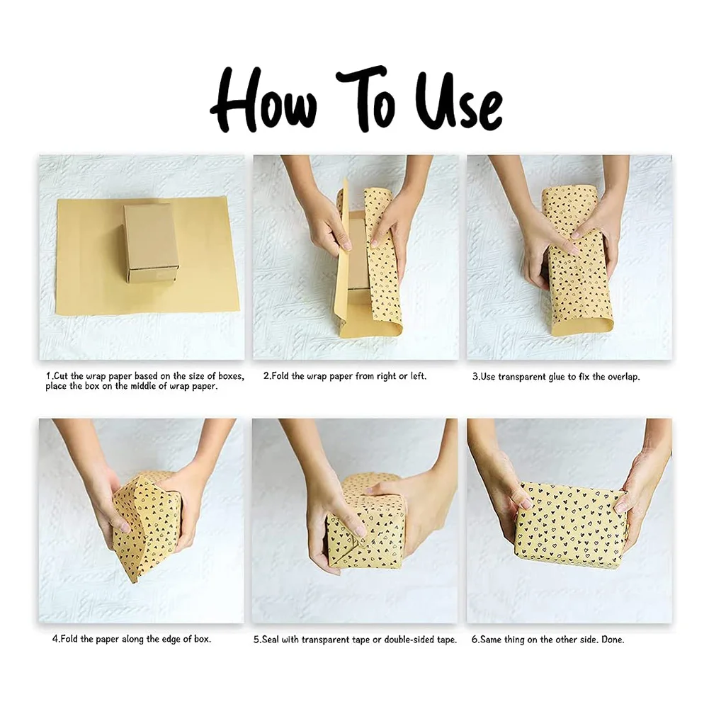 SR-Kraft подарочная упаковочная бумага, упаковочная бумага на день рождения, 6 листов крафт-коричневой упаковочной бумаги с бирками, джутовые струны и наклейки